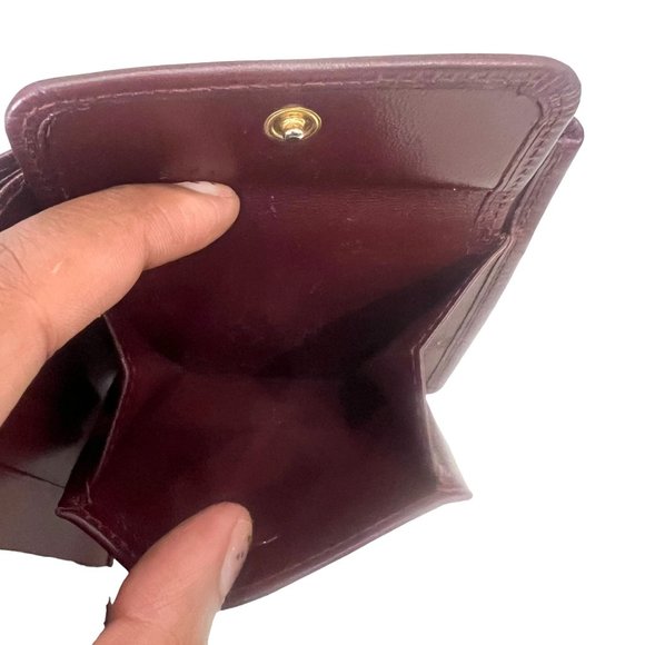 CARTIER: Burgundy, Leather Double C Logo Wallet Unisex #1311 - Picture 8 of 8